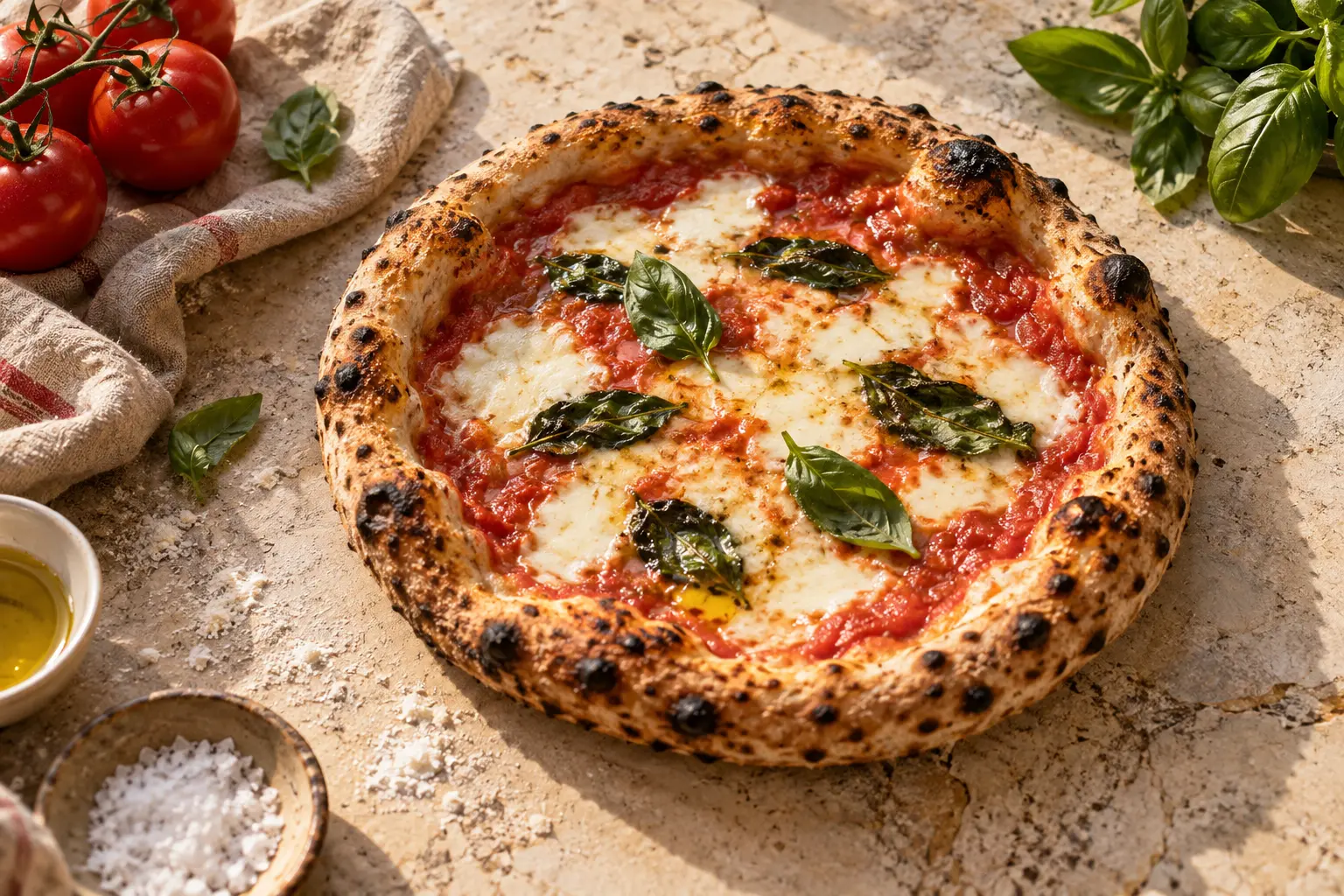 Stimmungsbild einer neapolitanischen Pizza